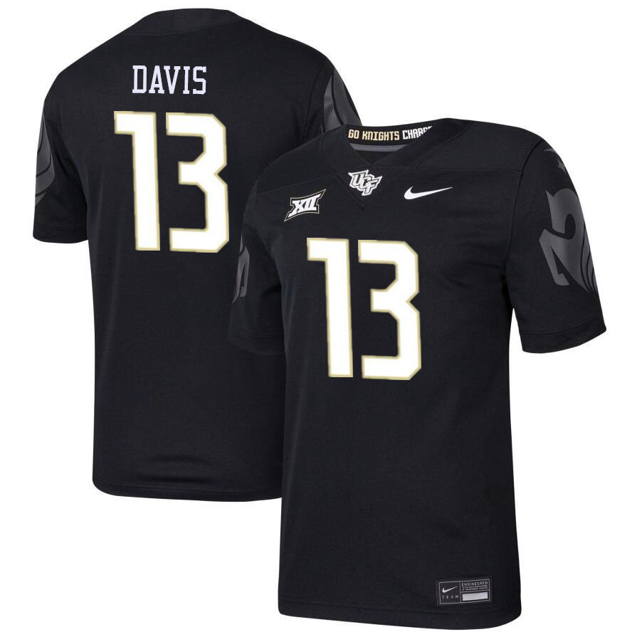 #13 Gabe Davis UCF Knights Jerseys Football Stitched-Black